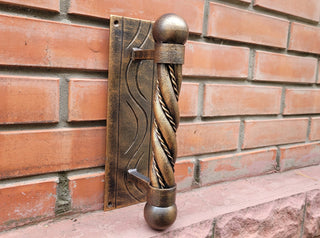 Hand Forged Iron Door Handle: Barn Door Decor, Wrought Hardware