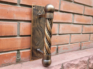 Front Door handle, Hand forged handle, Metal handle, Barn door handle, Door decor, Wrought hardware, Metal forged handle