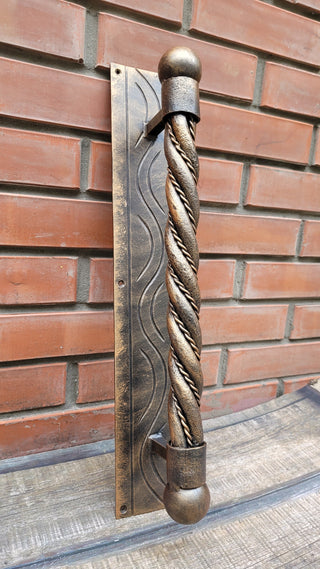 Hand Forged Iron Door Handle: Wrought Hardware, Barn Door Decor