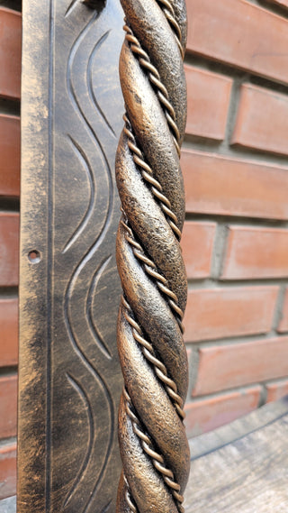 Hand Forged Iron Door Handle: Wrought Hardware, Barn Door Decor
