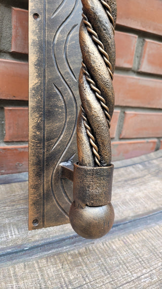 Front Door handle, Hand forged handle, Metal handle, Barn door handle, Door decor, Wrought hardware, Metal forged handle