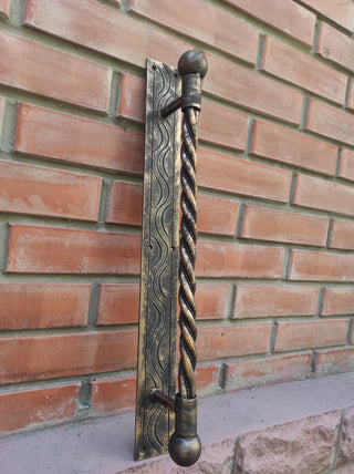 Hand Forged Steel Door Handle: Wrought Iron Barn Door Decor