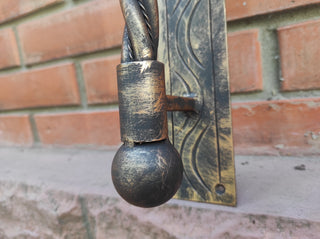 Hand forged handle, Front Door handle, Metal handle, Barn door handle, Door decor, Wrought hardware, Metal forged handle