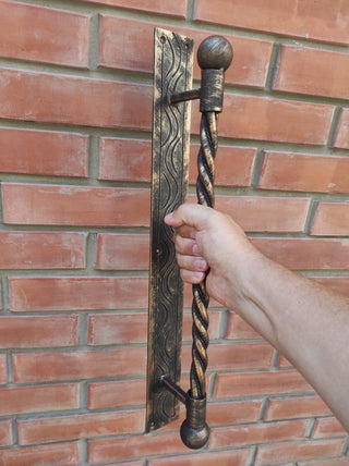 Hand Forged Steel Door Handle: Wrought Iron Barn Door Decor