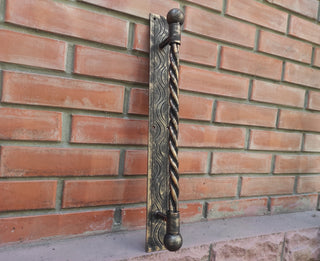 Hand forged handle, Front Door handle, Metal handle, Barn door handle, Door decor, Wrought hardware, Metal forged handle