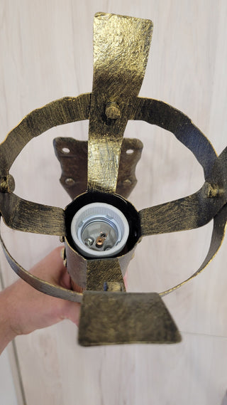 Hand Forged Medieval Wall Sconce: Viking Torch Lantern