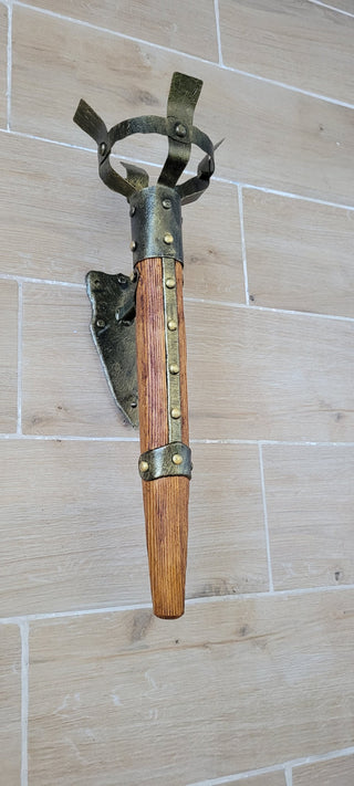 Hand Forged Medieval Wall Sconce: Viking Torch Lantern