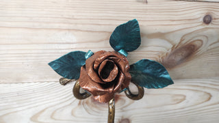 Hand Forged Rose Door Handle: Wrought Iron Barn Door Decor