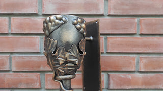 Hand Forged Door Handle: Wine Bowl Metal, Wrought Iron Decor