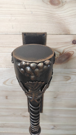 Hand Forged Door Handle: Wine Bowl Metal, Wrought Iron Decor
