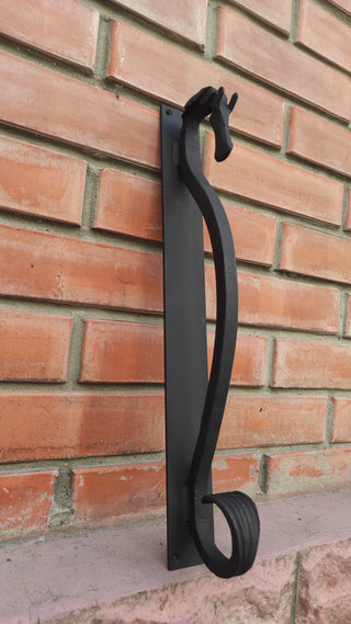 Hand Forged Horse Door Handle: Wrought Iron Barn Decor