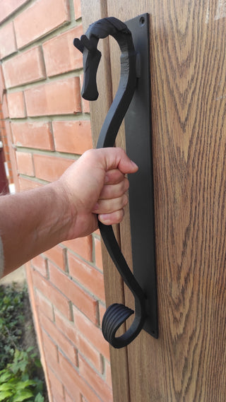 Hand Forged Horse Door Handle: Wrought Iron Barn Decor