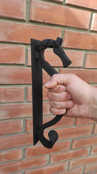 Hand Forged Horse Door Handle: Wrought Iron Barn Decor