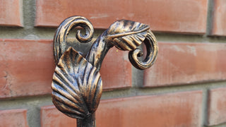Hand Forged Steel Barn Door Handle: Branch & Flower Design