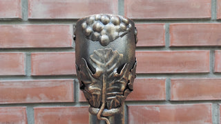 Hand Forged Door Handle: Wine Bowl Metal, Wrought Iron Decor