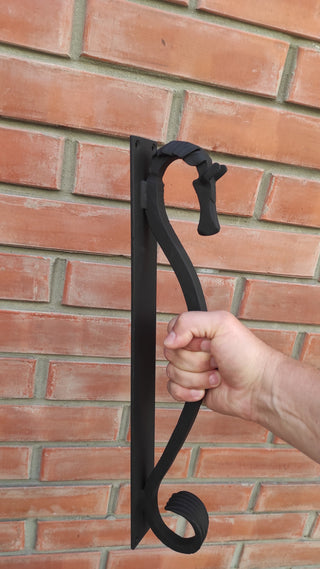 Hand Forged Horse Door Handle: Wrought Iron Barn Decor