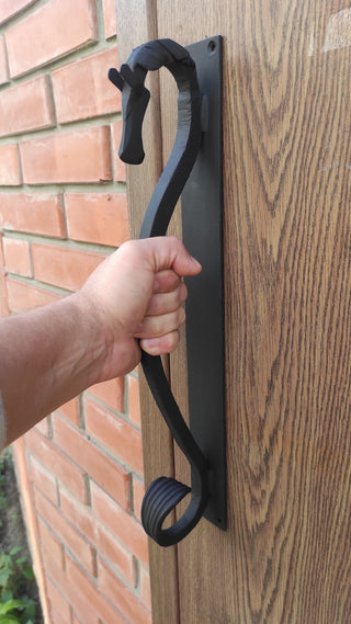 Hand Forged Horse Door Handle: Wrought Iron Barn Decor