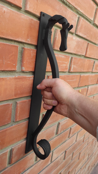 Hand Forged Horse Door Handle: Wrought Iron Barn Decor