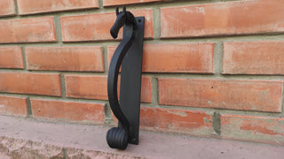 Door handle, horse door handle, metal handle, hand forged handle, barn door handle, door decor, wrought hardware, metal forged handle