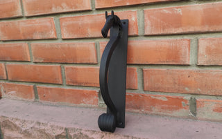 Hand Forged Horse Door Handle: Wrought Iron Barn Decor