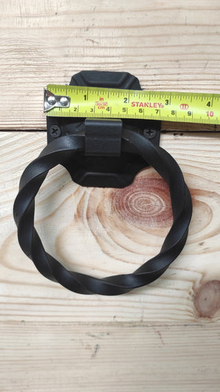 Hand Forged Wrought Iron Door Knocker - Twisted Ring Handle