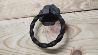 Hand Forged Wrought Iron Door Knocker - Twisted Ring Handle