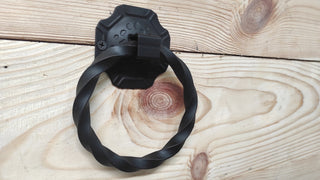 Hand Forged Wrought Iron Door Knocker - Twisted Ring Handle