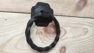 Hand Forged Wrought Iron Door Knocker - Twisted Ring Handle