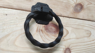 Hand Forged Wrought Iron Door Knocker - Twisted Ring Handle