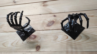 Skeleton Hands Axe Wall Mount: Handmade Iron Axe Holder