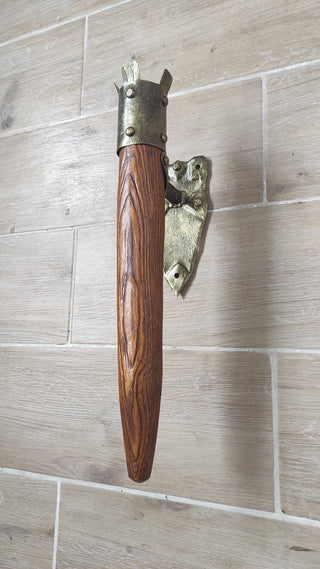 Hand Forged Wrought Iron Viking Torch Wall Sconce - Medieval Lantern