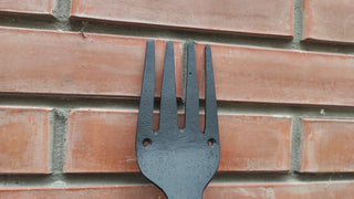 Hand Forged Fork Door Handle: Wrought Iron Metal Decor