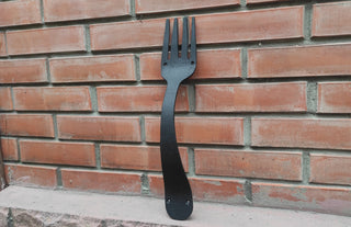 Hand Forged Fork Door Handle: Wrought Iron Metal Decor