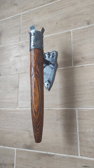 Hand Forged Wrought Iron Wall Sconce: Viking Medieval Torch Lantern
