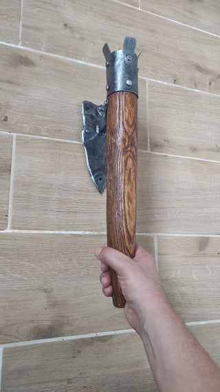 Hand Forged Wrought Iron Wall Sconce: Viking Medieval Torch Lantern