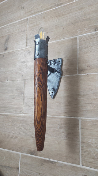 Hand Forged Wrought Iron Wall Sconce: Viking Medieval Torch Lantern