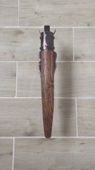 Hand Forged Wrought Iron Wall Sconce: Viking Medieval Torch Lantern