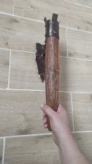 Hand Forged Wrought Iron Wall Sconce: Viking Medieval Torch Lantern