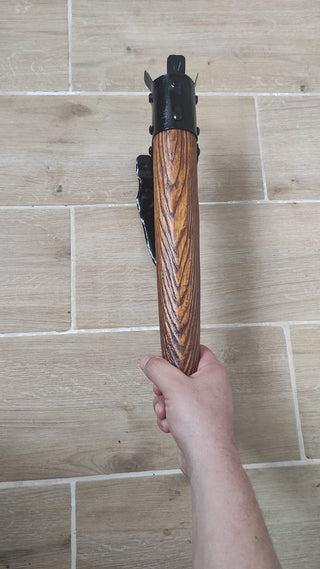 Hand Forged Wrought Iron Wall Sconce: Viking Medieval Torch Lantern