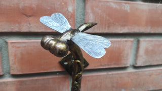 Dragonfly Barn Door Handle: Hand-Forged Wrought Iron Branch Pull