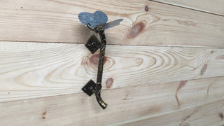 Hand Forged Butterfly Barn Door Handle: Wrought Iron Metal Pull