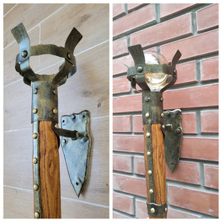 Hand Forged Medieval Wall Sconce: Viking Torch Lantern