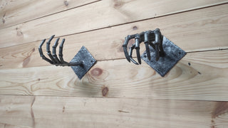 Skeleton Hands Axe Wall Mount - Handmade Iron Axe Holder