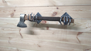 Skeleton Hands Axe Wall Mount - Handmade Iron Axe Holder