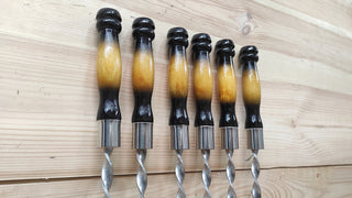 Hand Forged Stainless Steel Skewers with Wood Handle - Set of 6