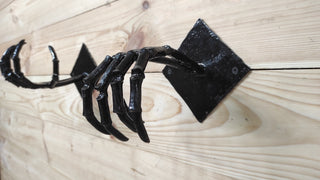 Skeleton Hands Axe Wall Mount: Handmade Iron Axe Holder