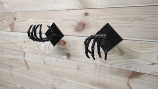 Skeleton Hands Axe Wall Mount: Handmade Iron Axe Holder