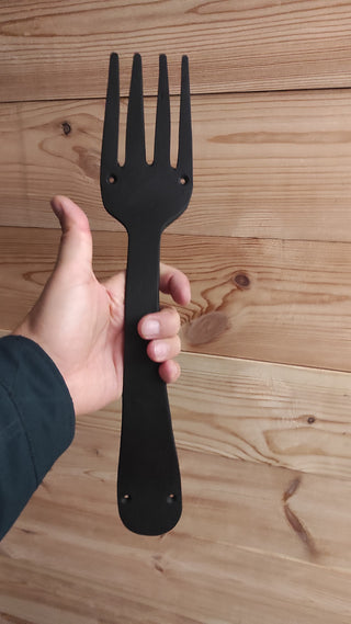 Hand Forged Fork Door Handle: Wrought Iron Metal Decor