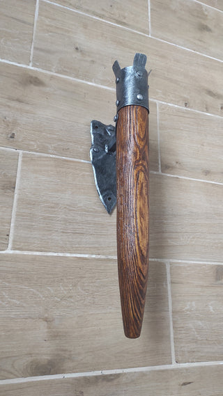 Hand Forged Wrought Iron Wall Sconce: Viking Medieval Torch Lantern