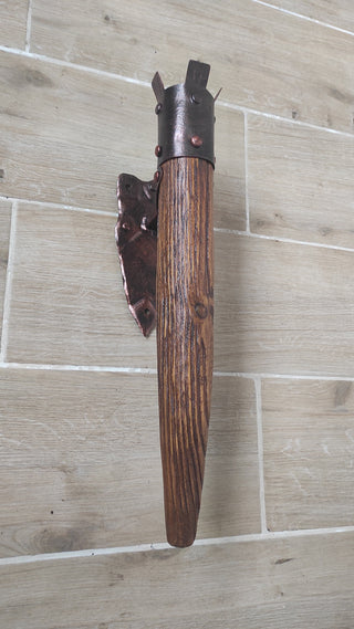 Hand Forged Wrought Iron Wall Sconce: Viking Medieval Torch Lantern